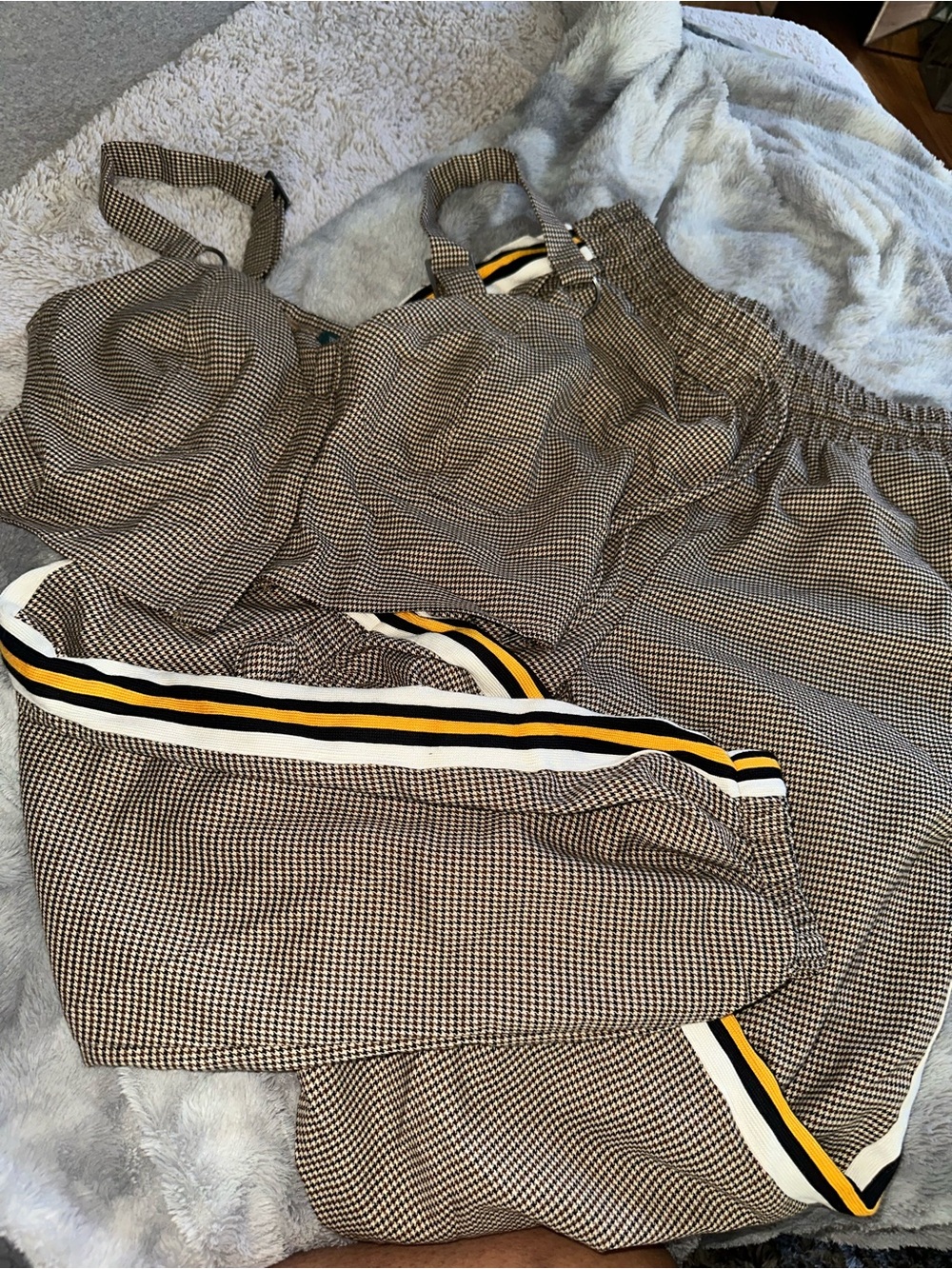 wild fable Houndstooth Two-Piece Set in Brown and Black